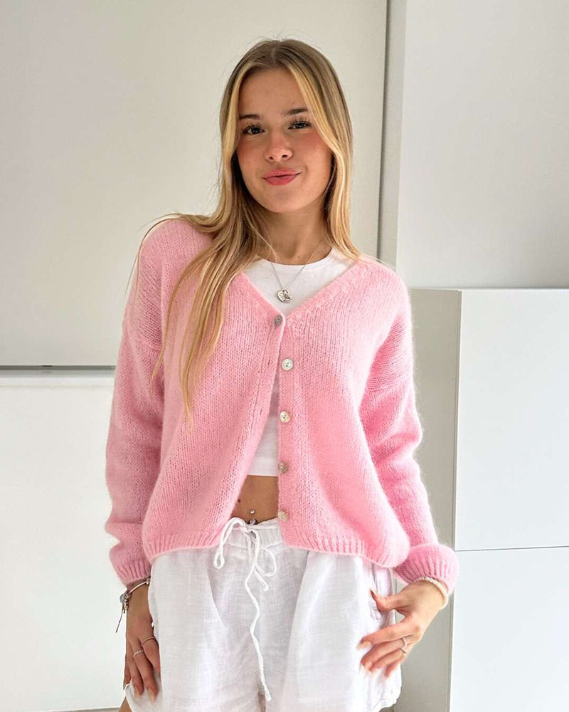 taylor cardigan baby pink