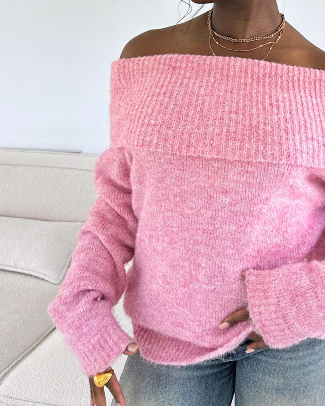 kelly knit sweater pink