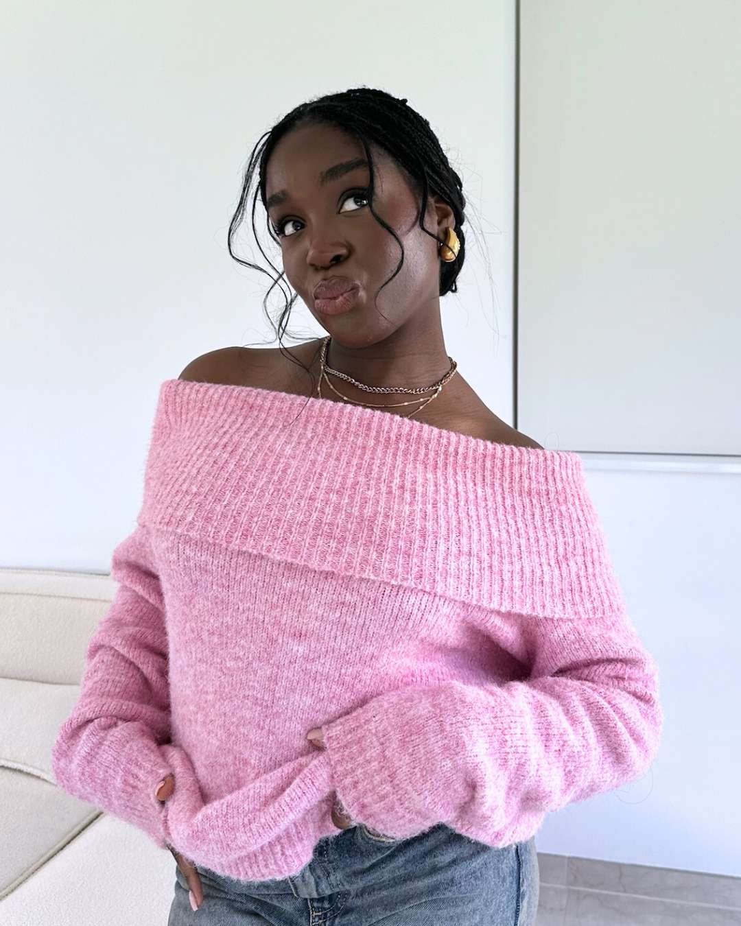 kelly knit sweater pink