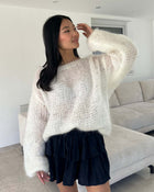 stella mohair knit sweater creme