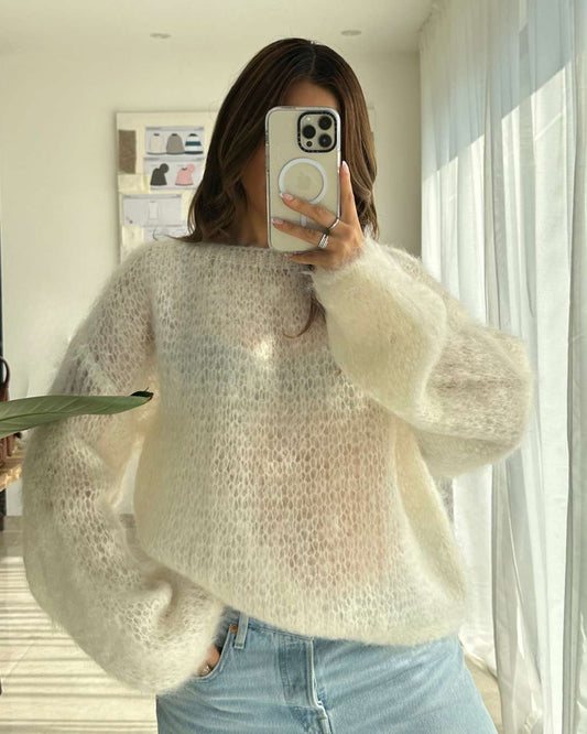 STELLA MOHAIR STRICKPULLOVER CREME