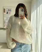 stella mohair knit sweater creme