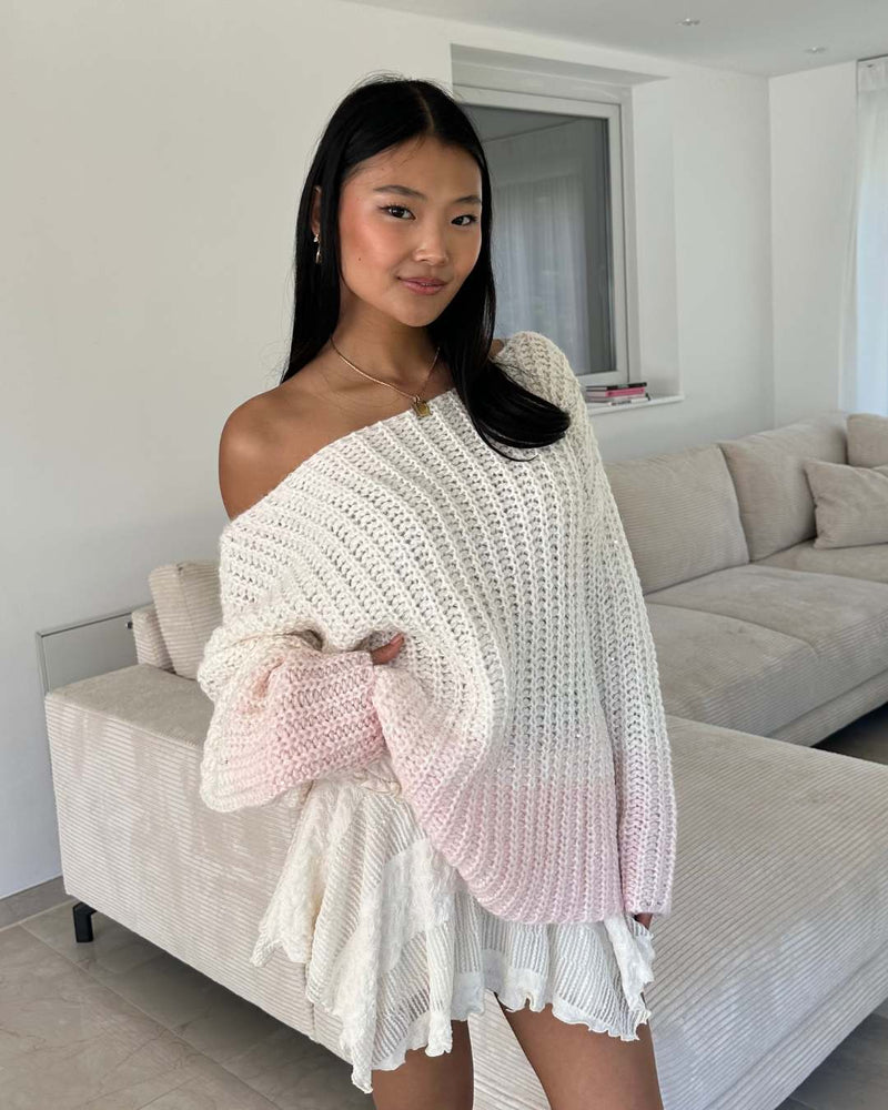 sophia knit sweater rose