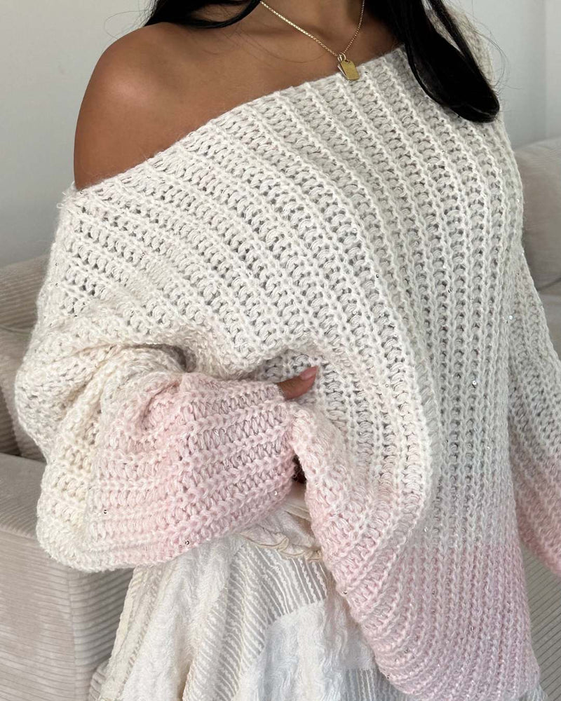 sophia knit sweater rose